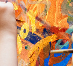 Children's hands painting