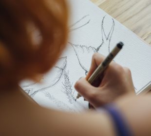 Woman doodling