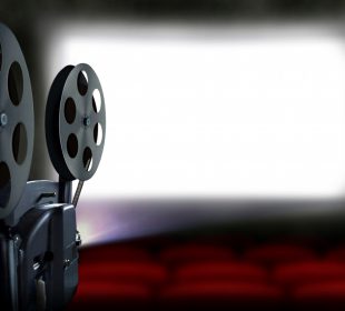 Cinema projector with empty seats