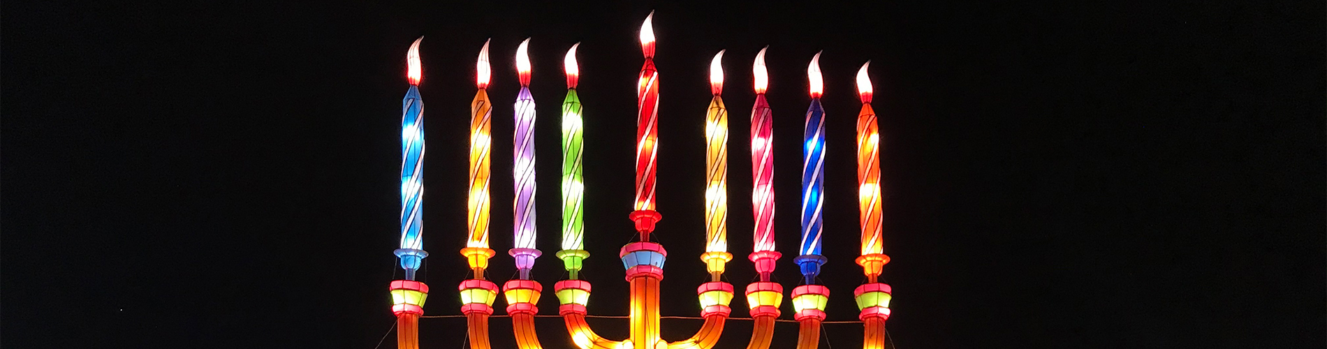 neon menorah