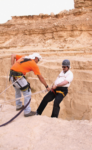 Michael Elman rappelled his way down a large cliff during his trip to Israel