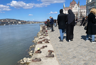 Shoe memorial on the banks of the Danube River