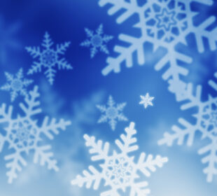 Winter snowflakes on blue background