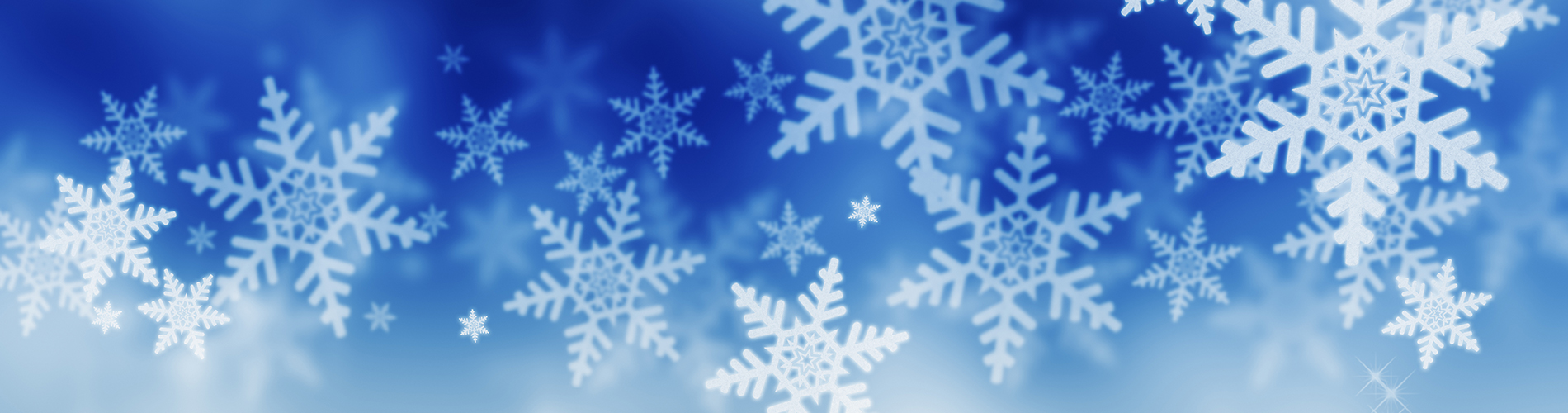 Winter snowflakes on blue background