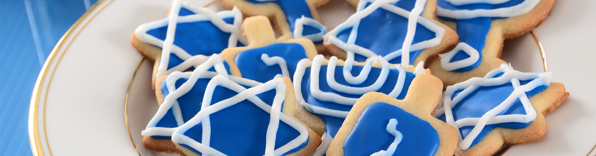 Chanukah cookies on plate