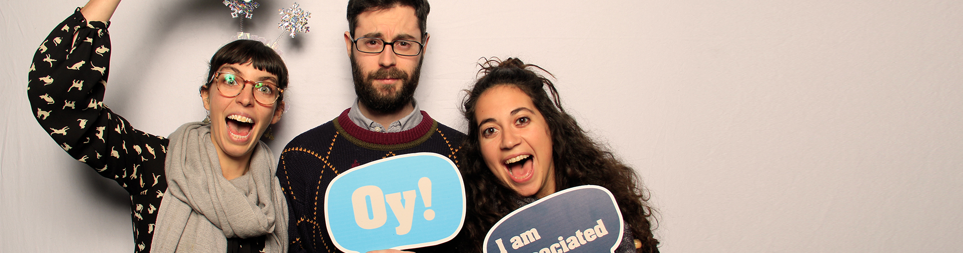 Young adults celebrating Chanukah