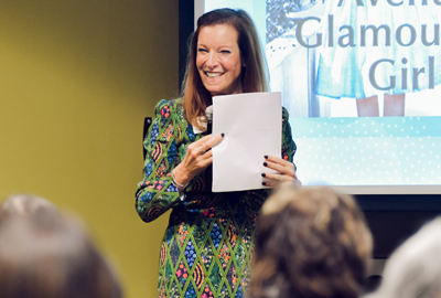 event photo from recent book talk with Renée Rosen, author of Glamour and Ambition: Step into the World of Estée Lauder