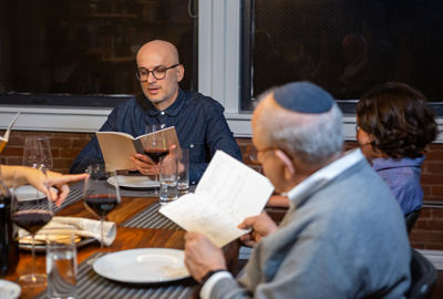 Seder Leader Reading from the Haggadah