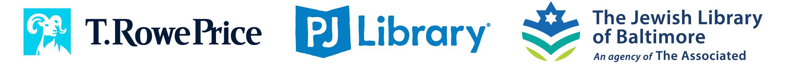 T Rowe Price, PJ Library, and the Jewish Library Logos