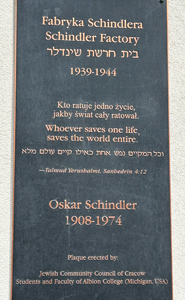 Schindler's Factory plaque