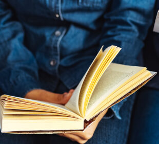 people reading books at book club