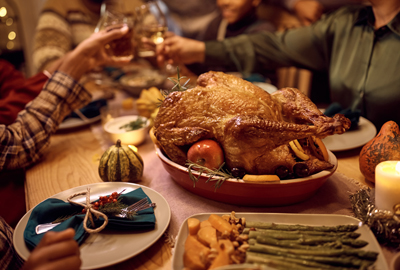 Thanksgiving dinner table