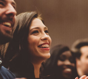 People in audience at event