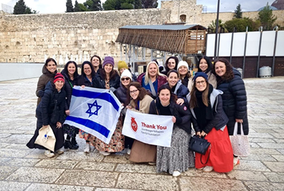 Leah Schulman with a group of ladies on an Inspired Women’s Project mission trip to Israel