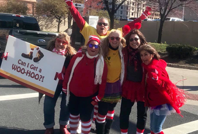 Lisa Gallina with a group of people volunteering at the Ronald McDonald house