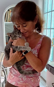 Lisa Gallina with her cat