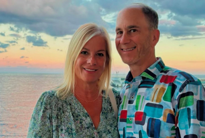 Elise Morris with her husband