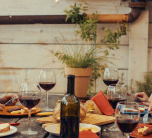 Group of young adults at dinner
