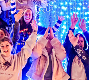 Young adults at the Hanukkah house