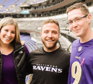 Young people at Ravens stadium