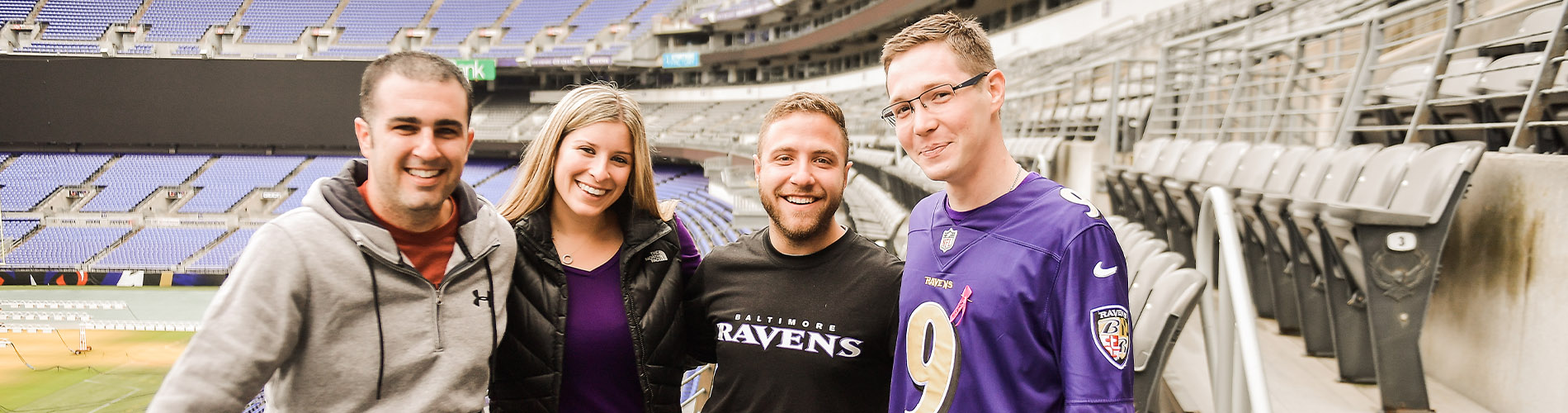 Young people at Ravens stadium