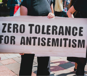 Zero tolerance for antisemitism sign