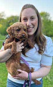 Heather Brown with puppy