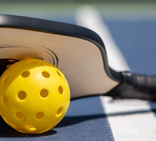 Pickleball racket and ball