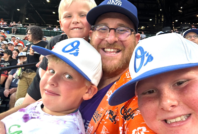 Jacob Wolf with kids