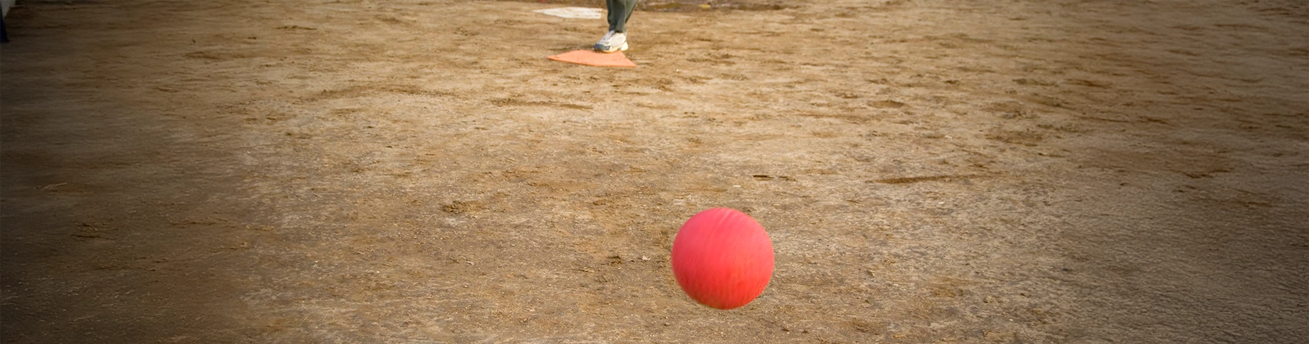 person playing kickball