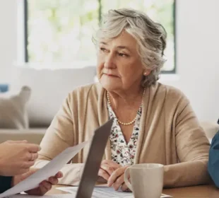 Older adults meeting with financial planner