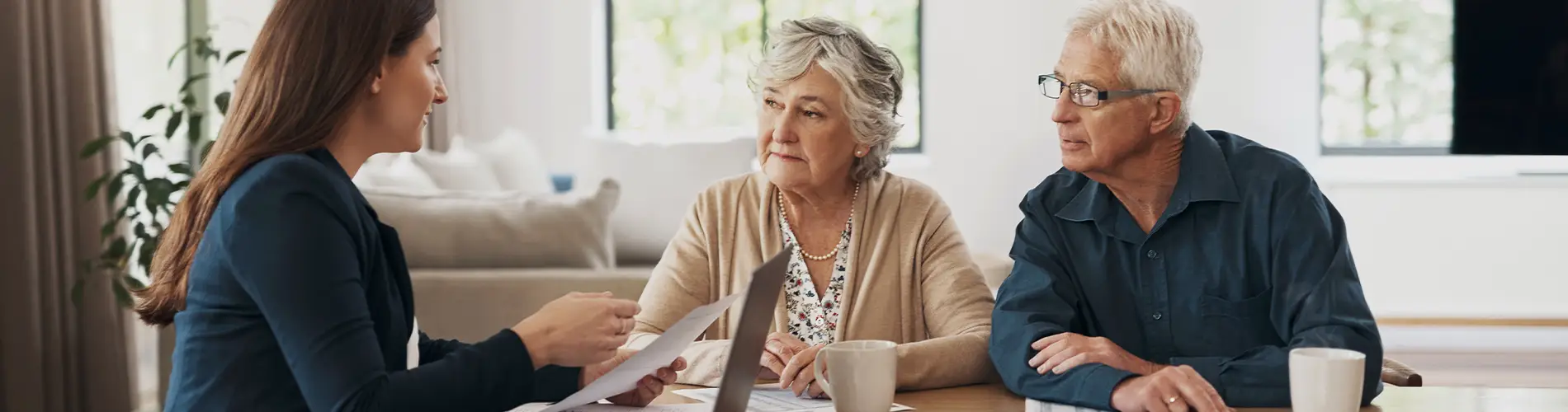 Older adults meeting with financial planner