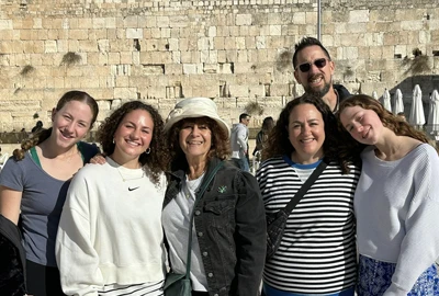 Stephanie Baron with her family in Israel