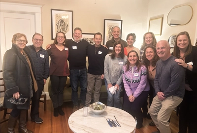 Jessica and David Lunken with participants of the Kesher program.