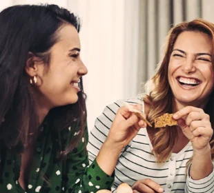 Young adults enjoying dinner