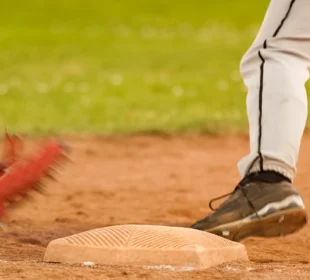 Baseball player on base