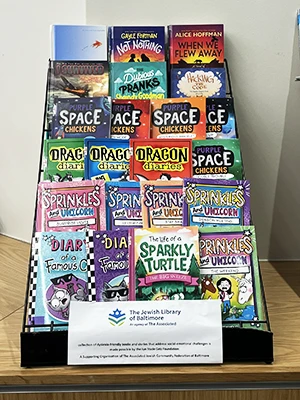 Kids book collection at the Jewish Library of Baltimore copy