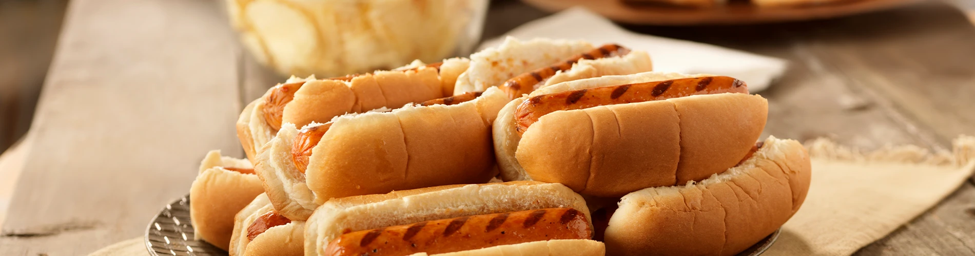 Grilled hotdogs at a cookout