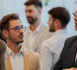 Diverse group of networking professionals