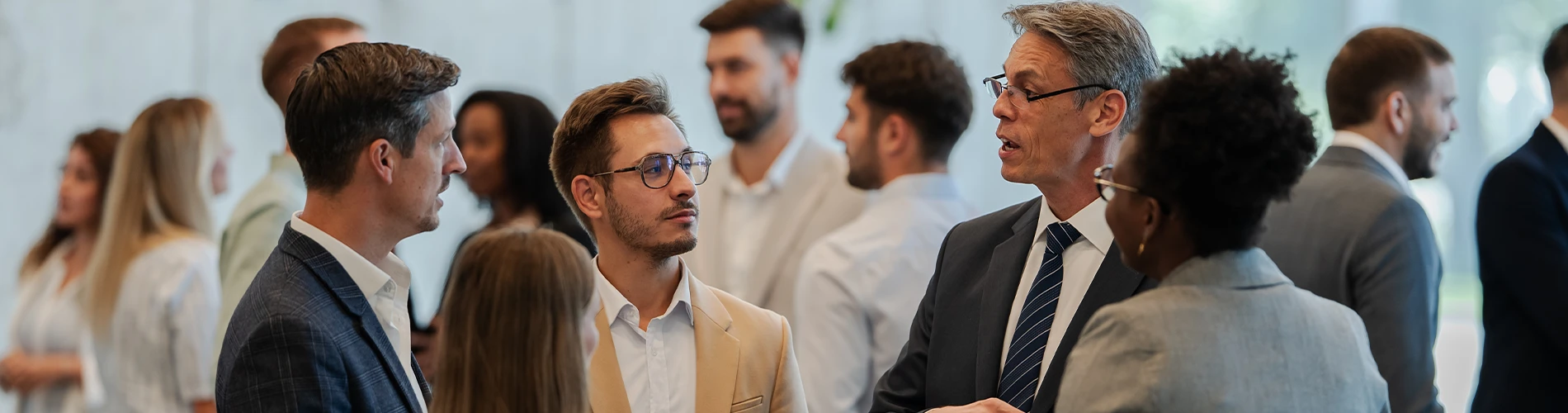 Diverse group of networking professionals