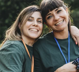 young adults volunteering