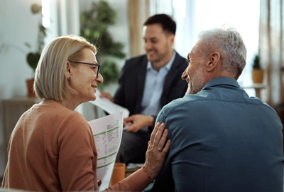 Mature couple having meeting with financial advisor