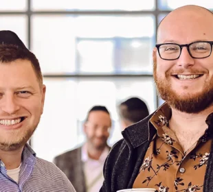 Young men at professional event