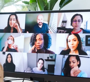 Young woman on a video call or Zoom