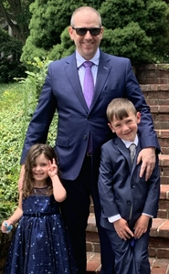 Glenn Gordon with his son and daughter.