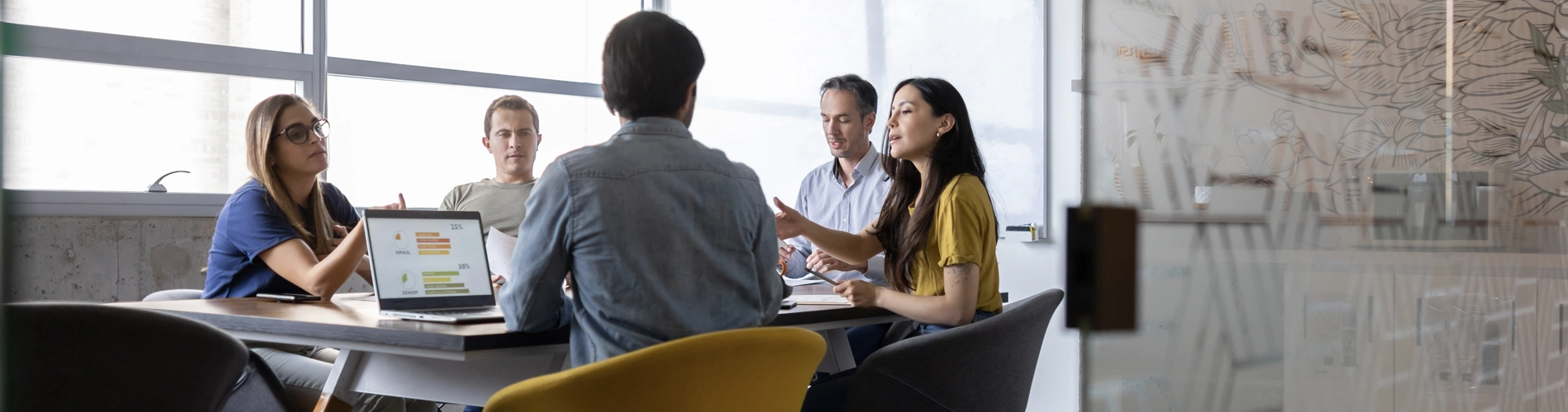 Group of business people talking in a meeting at the office