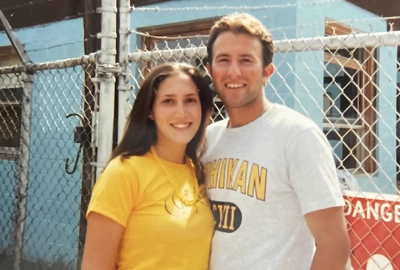Mark and Kim at Jewish summer camp where they met.
