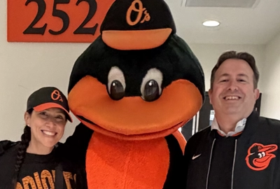 Mark with his wife Kim at an Orioles game.